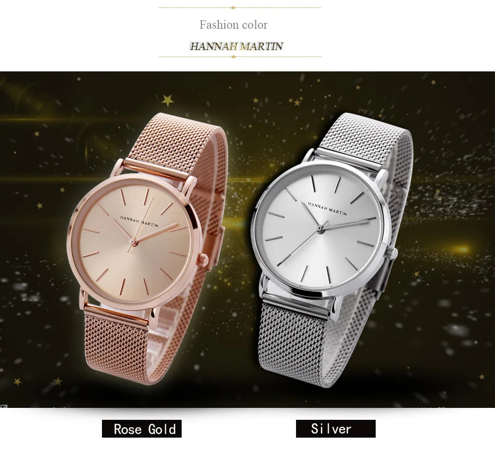 36mm Full Gold New Style Japan Quartz Movement Brand Stainless Steel Mesh Band Simple Design Women's Waterproof Lady Watches