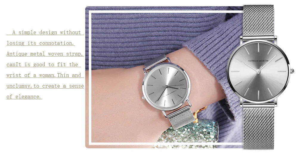 36mm Full Gold New Style Japan Quartz Movement Brand Stainless Steel Mesh Band Simple Design Women's Waterproof Lady Watches