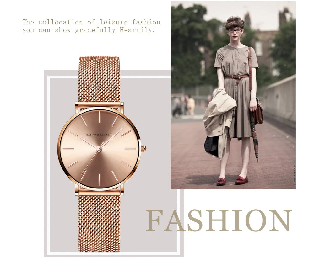 36mm Full Gold New Style Japan Quartz Movement Brand Stainless Steel Mesh Band Simple Design Women's Waterproof Lady Watches