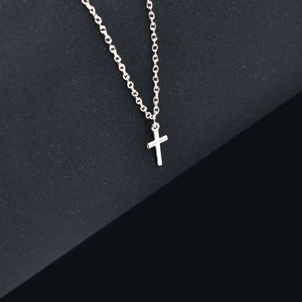 Simple Cross Pendants Necklaces Women Silver Color Chain Choker Necklace Female Bohemian Metal Jewelry bijoux collares