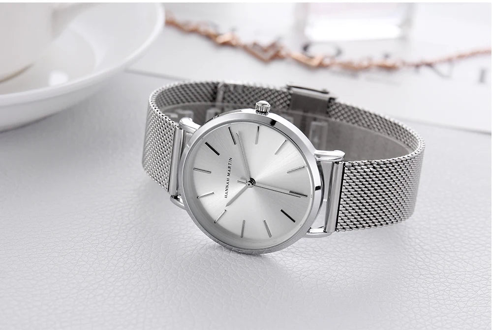 36mm Full Gold New Style Japan Quartz Movement Brand Stainless Steel Mesh Band Simple Design Women's Waterproof Lady Watches