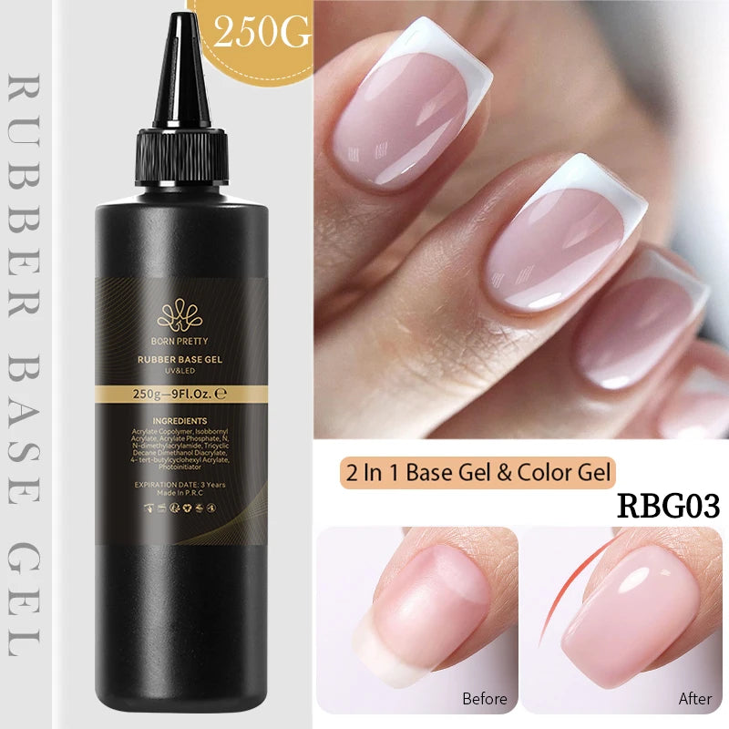 BORN PRETTY Clear 225g Jelly Extension Nail Gel Polish Milky White Camouflage Hard Gel Acrylic Nail Art Vernis Semi Permanent