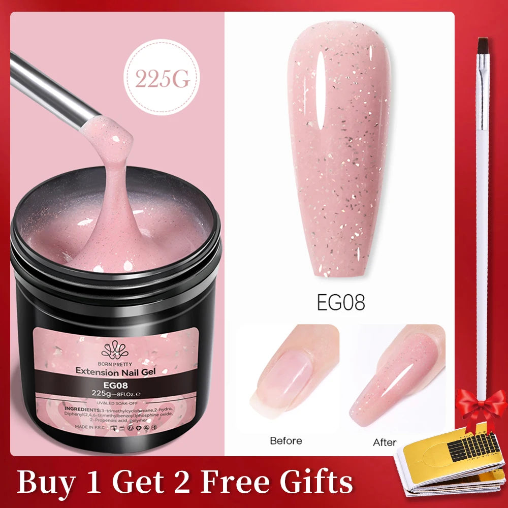 BORN PRETTY 250g 10 IN 1 Glue Gel Nail Polish Keep Nail C Arc Enhanced Nail Art Thickness Rubber Base Gel Super Bright Top Coat