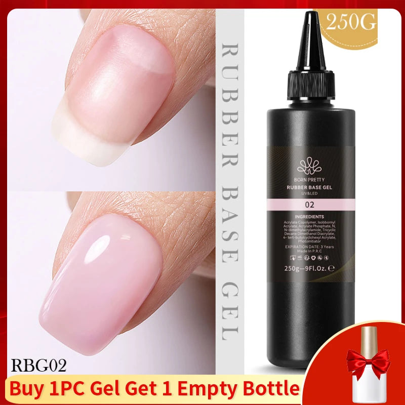 BORN PRETTY 250g 10 IN 1 Glue Gel Nail Polish Keep Nail C Arc Enhanced Nail Art Thickness Rubber Base Gel Super Bright Top Coat