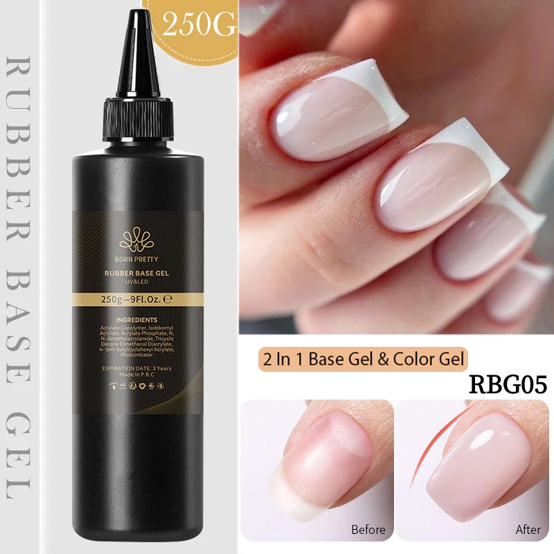 BORN PRETTY Clear 225g Jelly Extension Nail Gel Polish Milky White Camouflage Hard Gel Acrylic Nail Art Vernis Semi Permanent