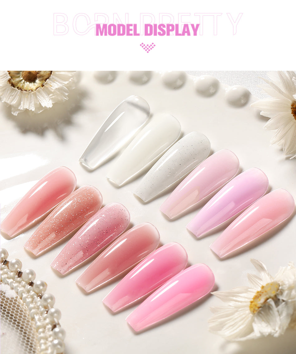 BORN PRETTY Clear 225g Jelly Extension Nail Gel Polish Milky White Camouflage Hard Gel Acrylic Nail Art Vernis Semi Permanent