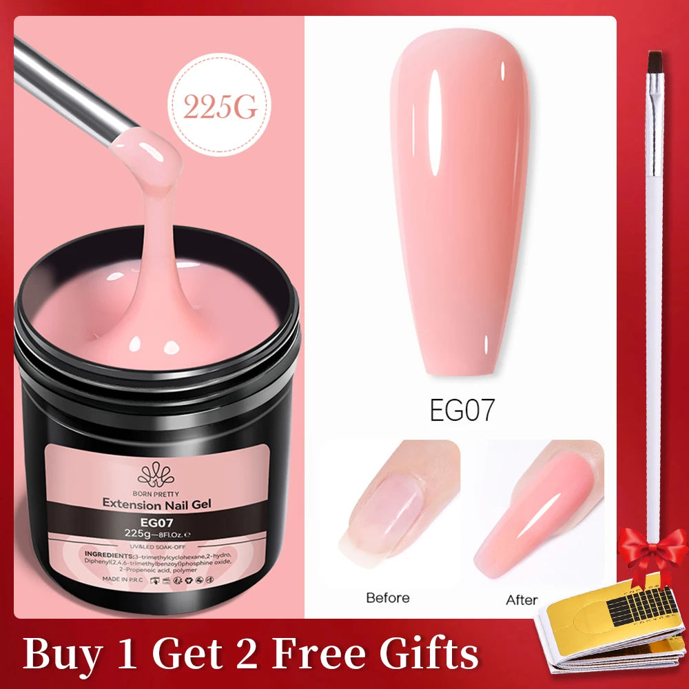 BORN PRETTY 250g 10 IN 1 Glue Gel Nail Polish Keep Nail C Arc Enhanced Nail Art Thickness Rubber Base Gel Super Bright Top Coat