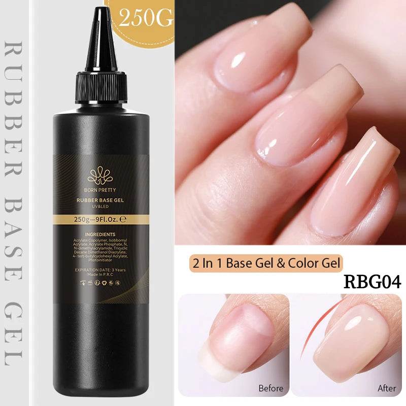 BORN PRETTY Clear 225g Jelly Extension Nail Gel Polish Milky White Camouflage Hard Gel Acrylic Nail Art Vernis Semi Permanent