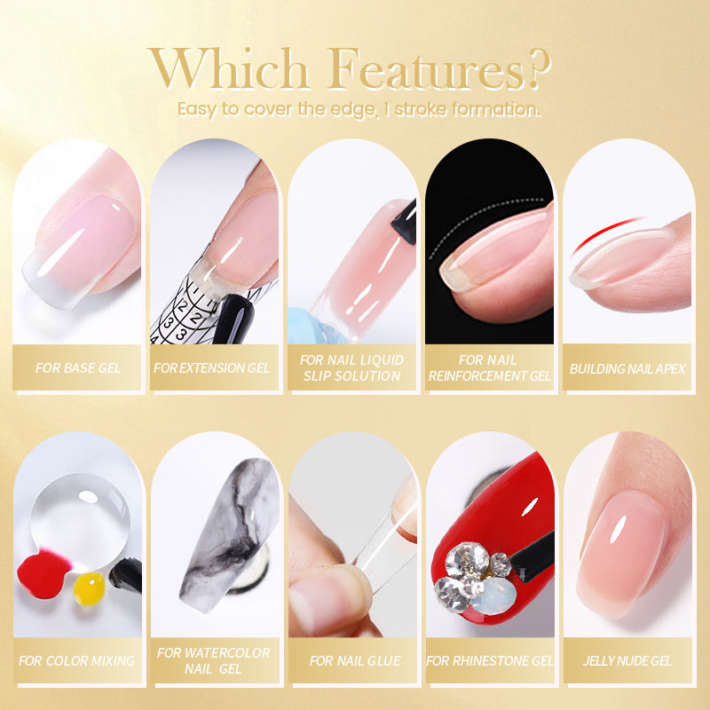 BORN PRETTY 250g 10 IN 1 Glue Gel Nail Polish Keep Nail C Arc Enhanced Nail Art Thickness Rubber Base Gel Super Bright Top Coat
