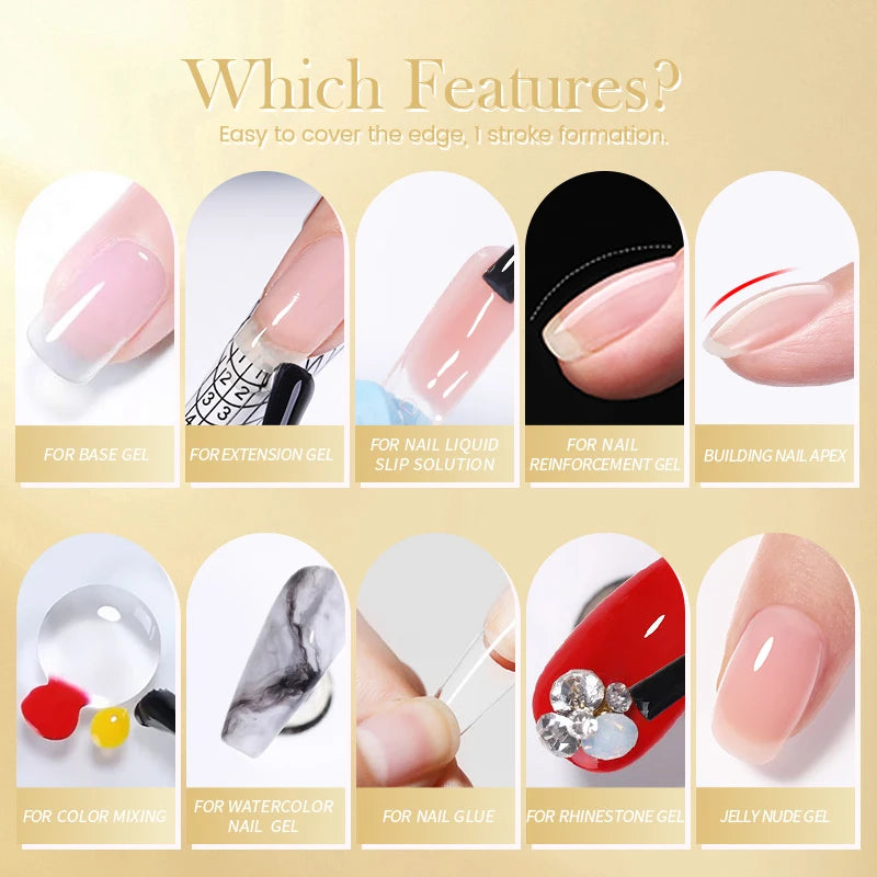BORN PRETTY 250g 10 IN 1 Glue Gel Nail Polish Keep Nail C Arc Enhanced Nail Art Thickness Rubber Base Gel Super Bright Top Coat