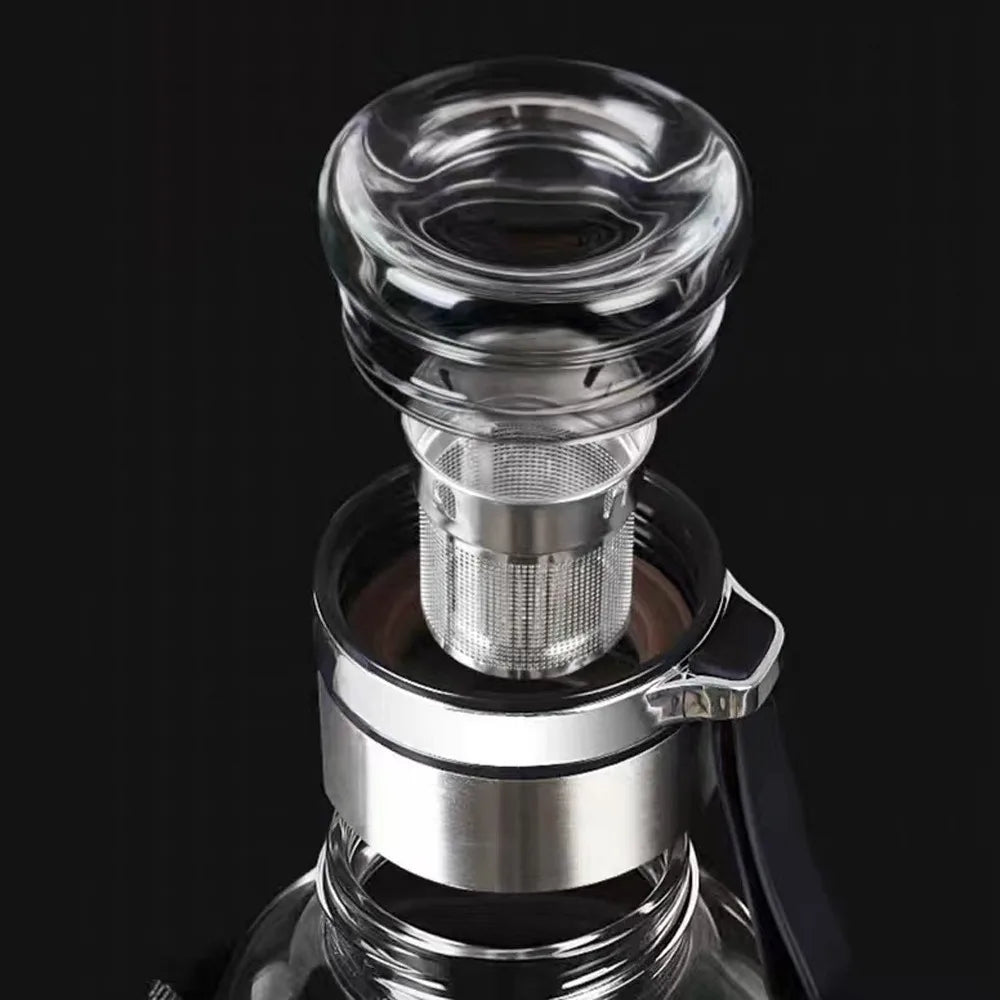 Glass Teapot 33Oz with Filter and SleeveLeak-proof and ReusableTeapot Water Bottle1000ml BPA Free Portable Transparent Water Cup