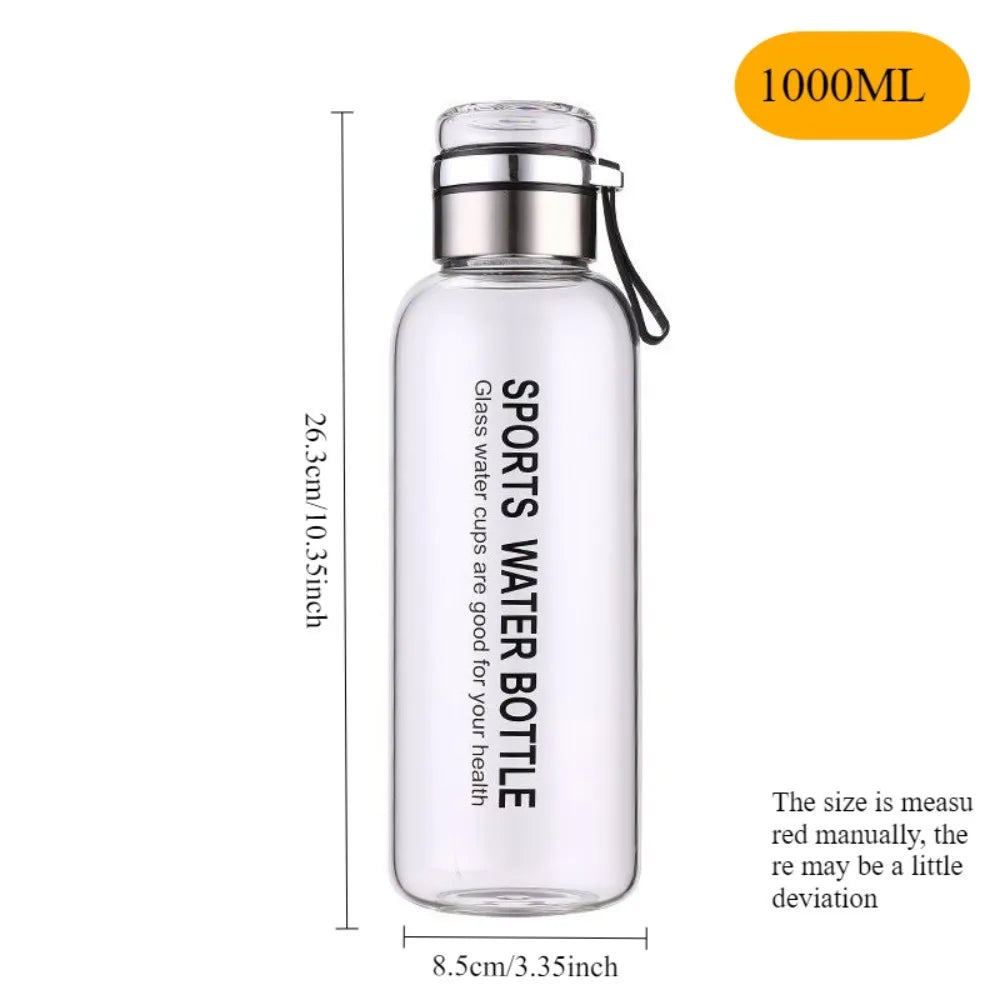 Glass Teapot 33Oz with Filter and SleeveLeak-proof and ReusableTeapot Water Bottle1000ml BPA Free Portable Transparent Water Cup