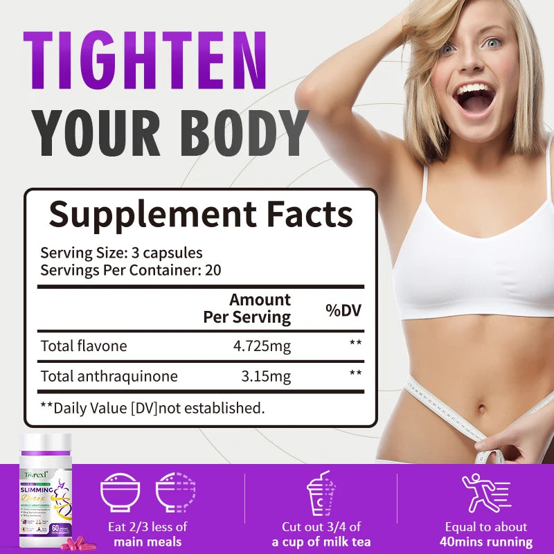 Extra Strength Cassia & Lotus Weight Loss Capsules – Natural Appetite Suppressant + Fat Blocker | Vegan | 60 Capsules