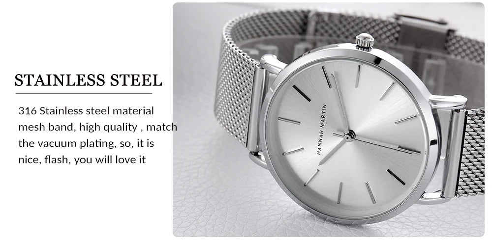36mm Full Gold New Style Japan Quartz Movement Brand Stainless Steel Mesh Band Simple Design Women's Waterproof Lady Watches