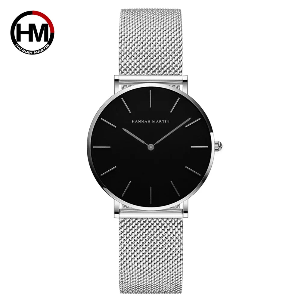 36mm Full Gold New Style Japan Quartz Movement Brand Stainless Steel Mesh Band Simple Design Women's Waterproof Lady Watches