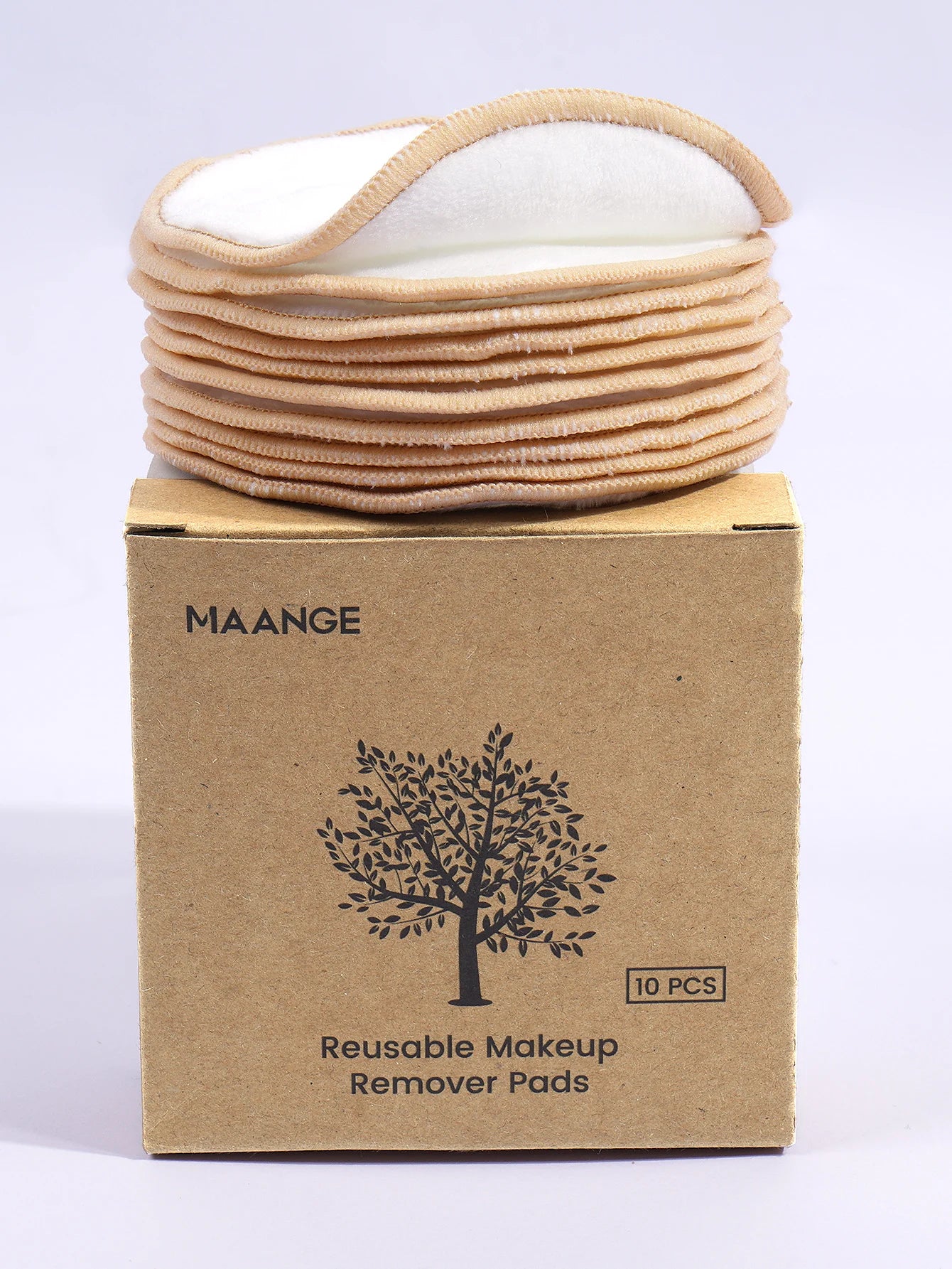 MAANGE 10 Pack Reusable Makeup Remover Pads Washable Face Cleansing Puff Cloth Clean Sponge Liquid Cream Tools Cosmetic Remover