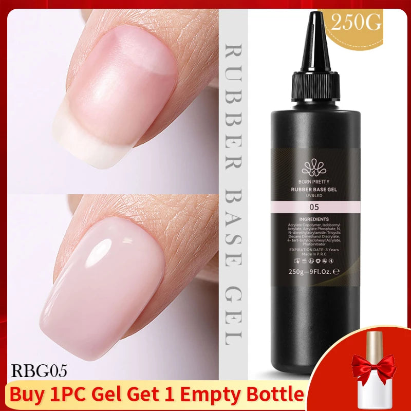 BORN PRETTY 250g 10 IN 1 Glue Gel Nail Polish Keep Nail C Arc Enhanced Nail Art Thickness Rubber Base Gel Super Bright Top Coat