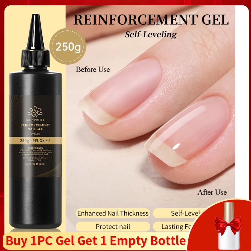 BORN PRETTY 250g 10 IN 1 Glue Gel Nail Polish Keep Nail C Arc Enhanced Nail Art Thickness Rubber Base Gel Super Bright Top Coat