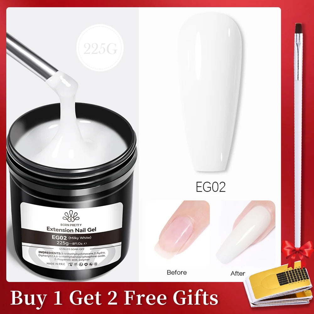 BORN PRETTY 250g 10 IN 1 Glue Gel Nail Polish Keep Nail C Arc Enhanced Nail Art Thickness Rubber Base Gel Super Bright Top Coat