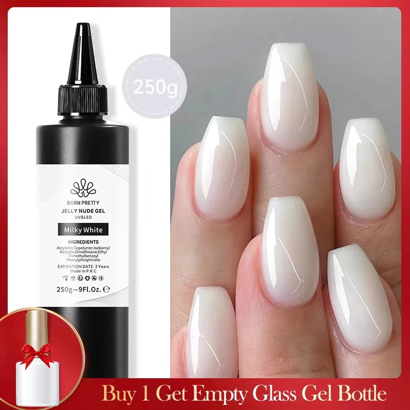 BORN PRETTY 250g 10 IN 1 Glue Gel Nail Polish Keep Nail C Arc Enhanced Nail Art Thickness Rubber Base Gel Super Bright Top Coat