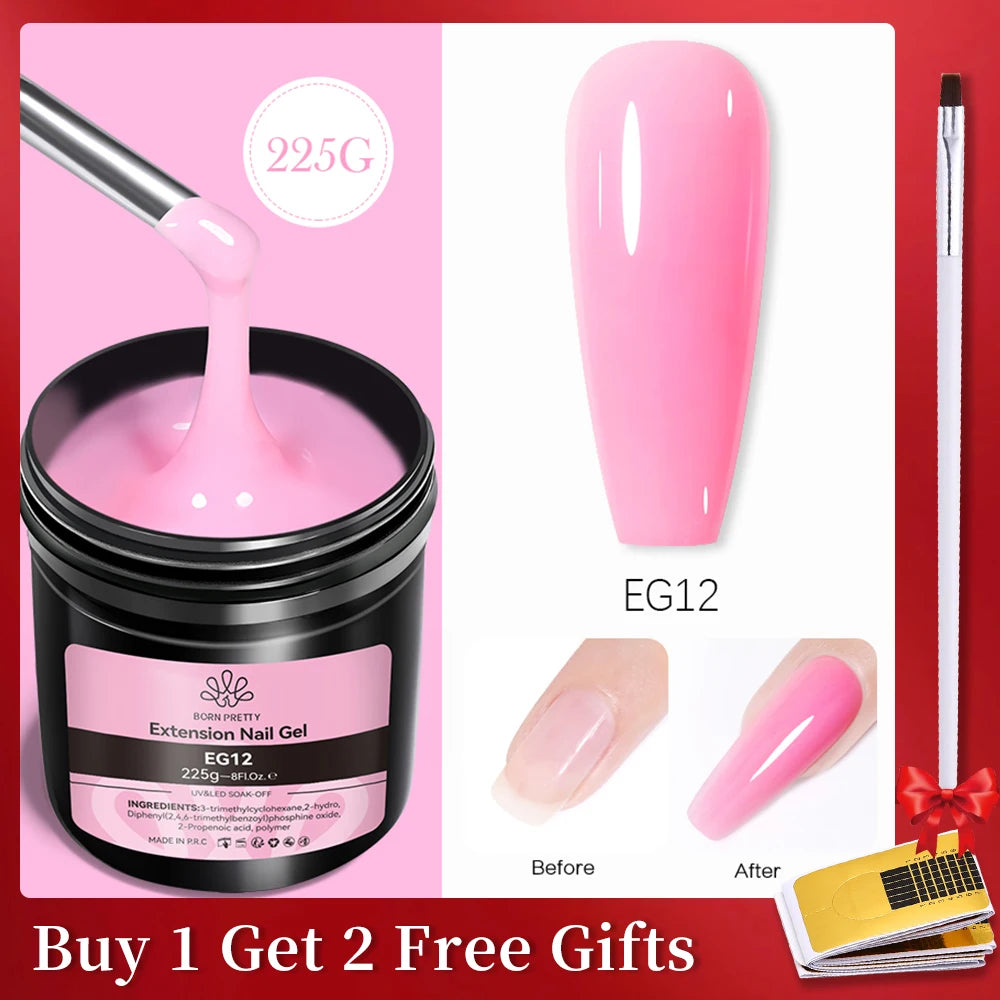 BORN PRETTY 250g 10 IN 1 Glue Gel Nail Polish Keep Nail C Arc Enhanced Nail Art Thickness Rubber Base Gel Super Bright Top Coat