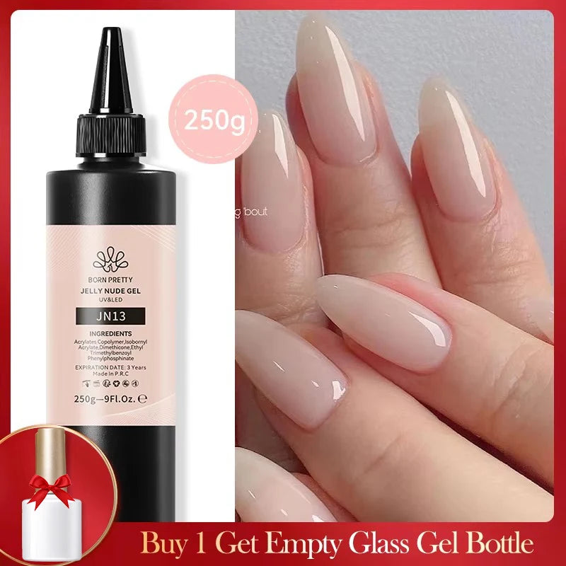 BORN PRETTY 250g 10 IN 1 Glue Gel Nail Polish Keep Nail C Arc Enhanced Nail Art Thickness Rubber Base Gel Super Bright Top Coat