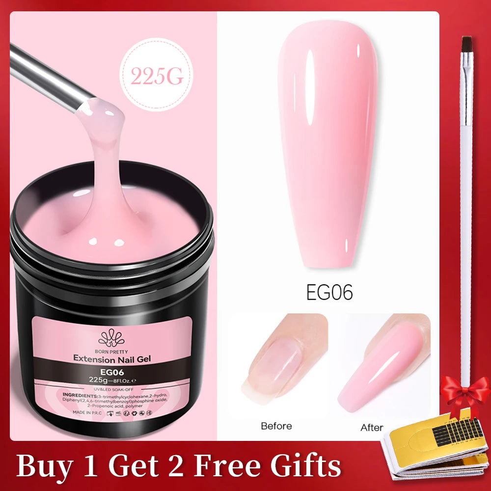 BORN PRETTY 250g 10 IN 1 Glue Gel Nail Polish Keep Nail C Arc Enhanced Nail Art Thickness Rubber Base Gel Super Bright Top Coat
