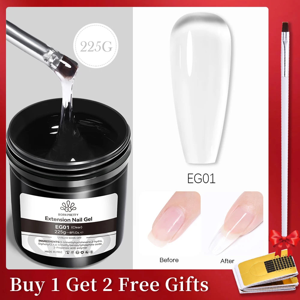 BORN PRETTY 250g 10 IN 1 Glue Gel Nail Polish Keep Nail C Arc Enhanced Nail Art Thickness Rubber Base Gel Super Bright Top Coat